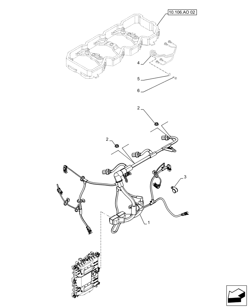 Схема запчастей Case IH F4DFE4132 B006 - (55.010.AA) - INJECTION WIRING HARNESS (55) - ELECTRICAL SYSTEMS