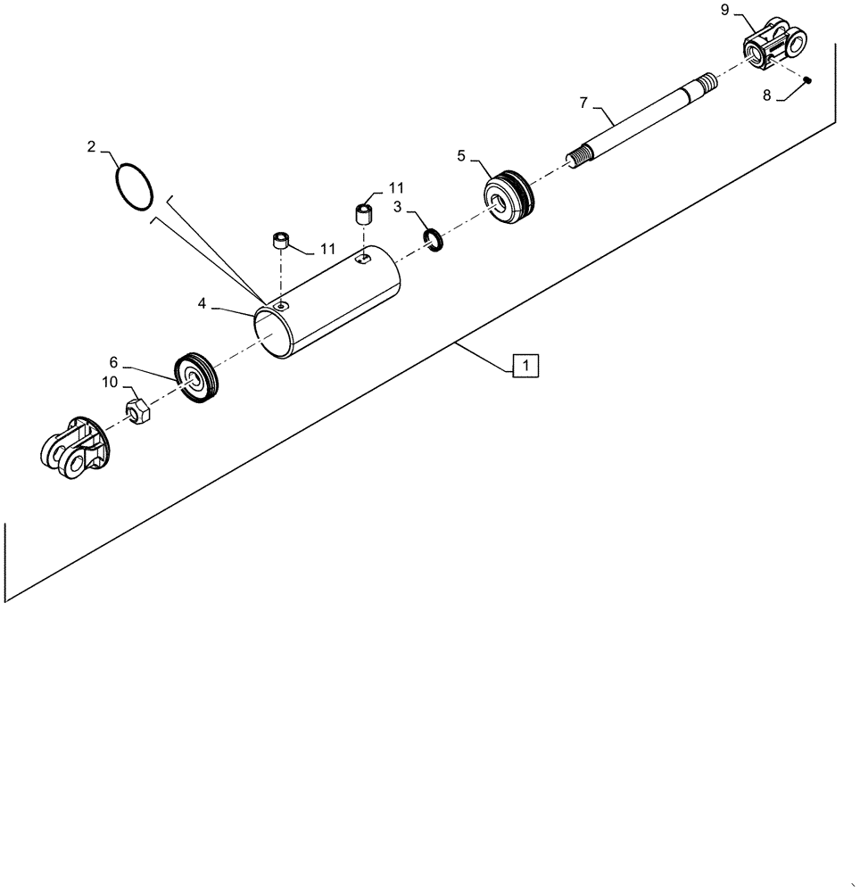 Схема запчастей Case IH TRUE-TANDEM 375 - (35.100.BI[03]) - HYDRAULIC CYLINDER 3.75X8 W/1.38 CHRM ROD (35) - HYDRAULIC SYSTEMS