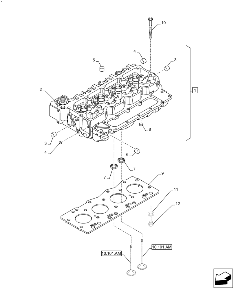 Схема запчастей Case IH F4DFE4134 B006 - (10.101.AA) - CYLINDER HEAD (10) - ENGINE