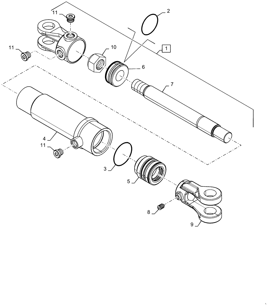 Схема запчастей Case IH TRUE-TANDEM 335VT - (35.100.BI[05]) - HYDRAULIC CYLINDER 2.0X4 W/1.13 CHRM ROD (35) - HYDRAULIC SYSTEMS