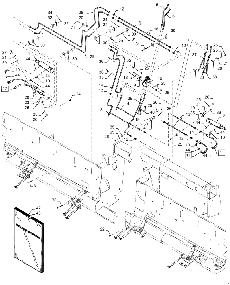 Схема запчастей Case IH 3152 - (88.058.15[02]) - DIA KIT, 40FT SUSPENSION, CAB, ASN YEH040352 (88) - ACCESSORIES