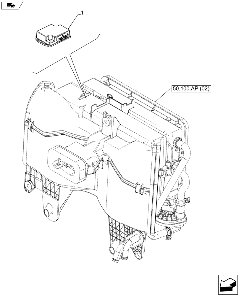 Схема запчастей Case IH FARMALL 105U - (55.050.AK[01]) - VAR - 744716 - AIR CONDITIONING, WITH ATC, MOTOR (55) - ELECTRICAL SYSTEMS