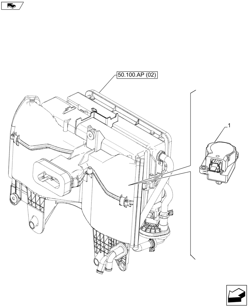 Схема запчастей Case IH FARMALL 105U - (55.050.AK[02]) - VAR - 744716 - AUTOMATIC TEMPERATURE CONTROL (ATC) MODULE (55) - ELECTRICAL SYSTEMS