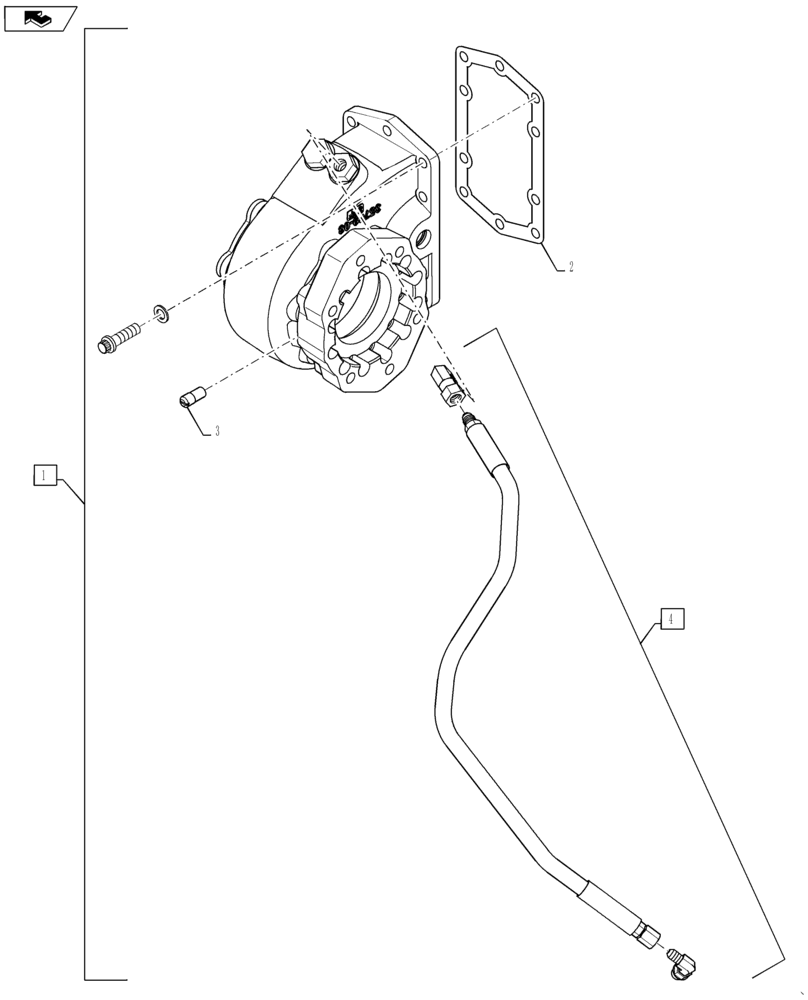 Схема запчастей Case IH TITAN 4040 - (41.206.AA[02]) - TRANSMISSION MOUNTED STEERING PUMP (41) - STEERING