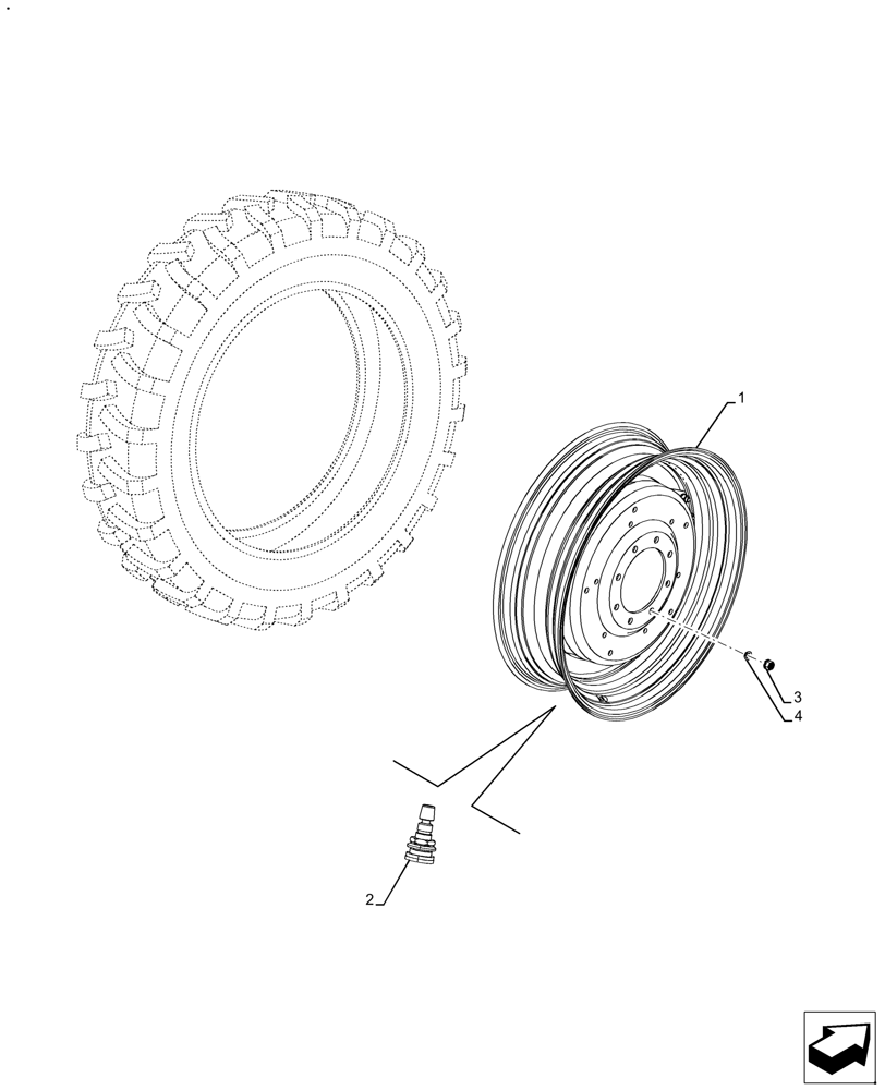 Схема запчастей Case IH FARMALL 120A - (44.511.AE[19]) - VAR - 824863 - FRONT, WHEEL (W10X34) (44) - WHEELS