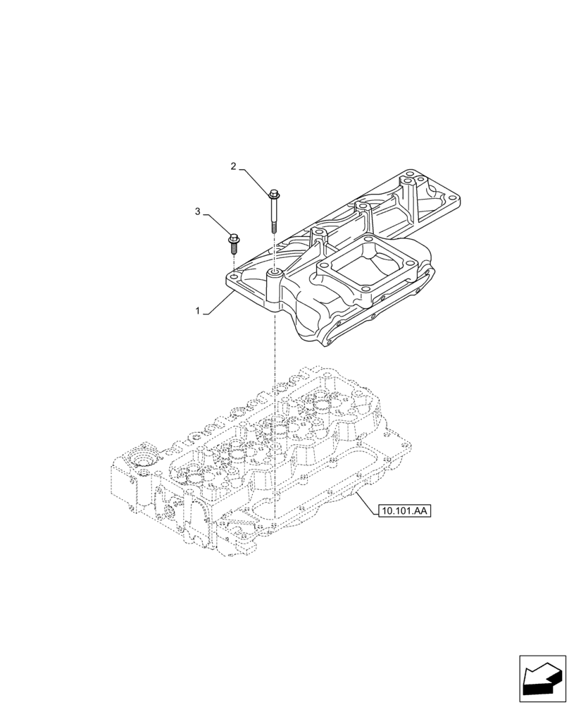 Схема запчастей Case IH F4DFE4131 B008 - (10.254.AM) - INTAKE MANIFOLD (10) - ENGINE