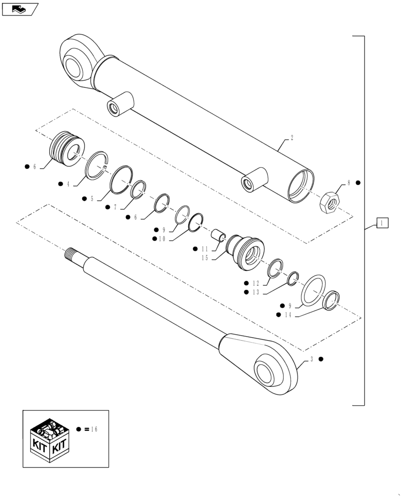 Схема запчастей Case IH TITAN 3040 - (41.216.AV[01]) - STEERING CYLINDER, 3040, 3050 (41) - STEERING