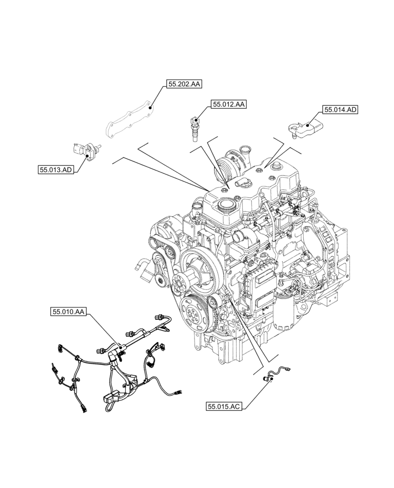 Схема запчастей Case IH F4DFE4131 B008 - (00.000.55) - PICTORIAL INDEX - ELECTRICAL SYSTEMS (00) - GENERAL & PICTORIAL INDEX