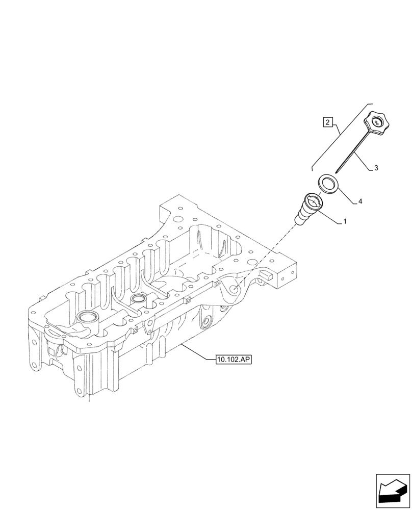 Схема запчастей Case IH F4DFE4132 B006 - (10.304.AS) - DIPSTICK (10) - ENGINE