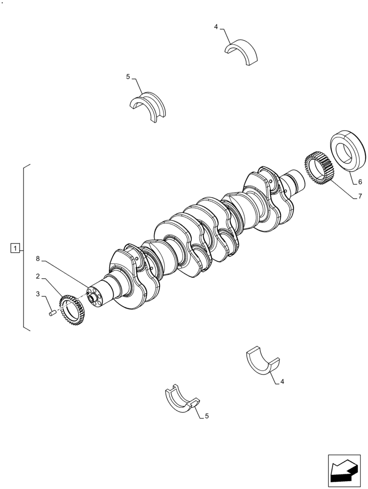 Схема запчастей Case IH F4DFE4132 B006 - (10.103.AA) - CRANKSHAFT (10) - ENGINE