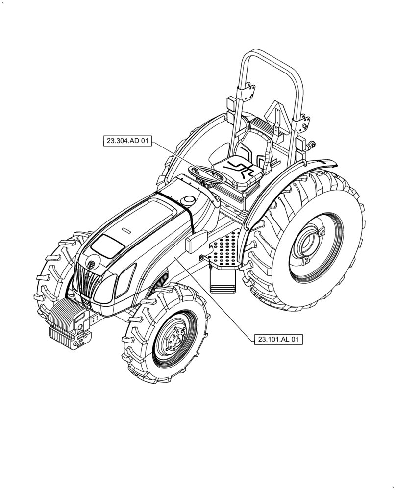 Схема запчастей Case IH FARMALL 50A - (00.000.23[01]) - PICTORIAL INDEX - FOUR WHEEL DRIVE SYSTEM (00) - GENERAL & PICTORIAL INDEX