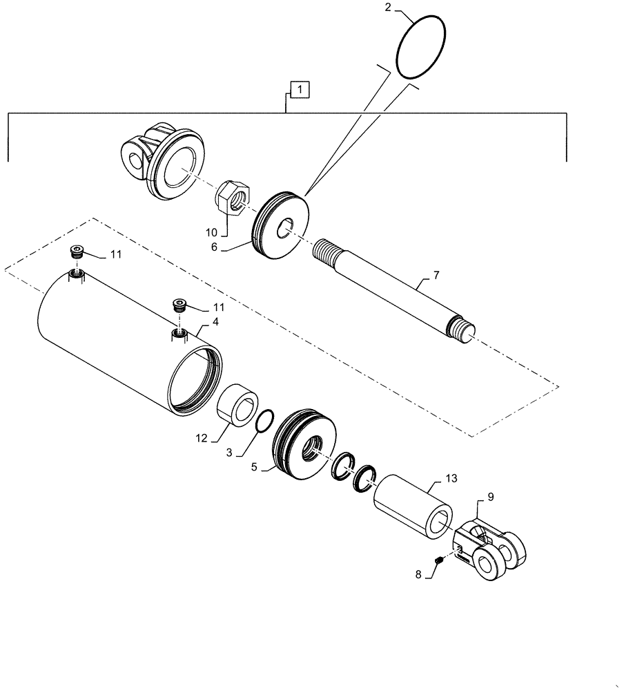 Схема запчастей Case IH TRUE-TANDEM 345 - (35.100.BI[02]) - HYDRAULIC CYLINDER 5.0X8 W/1.75 CHRM ROD (35) - HYDRAULIC SYSTEMS