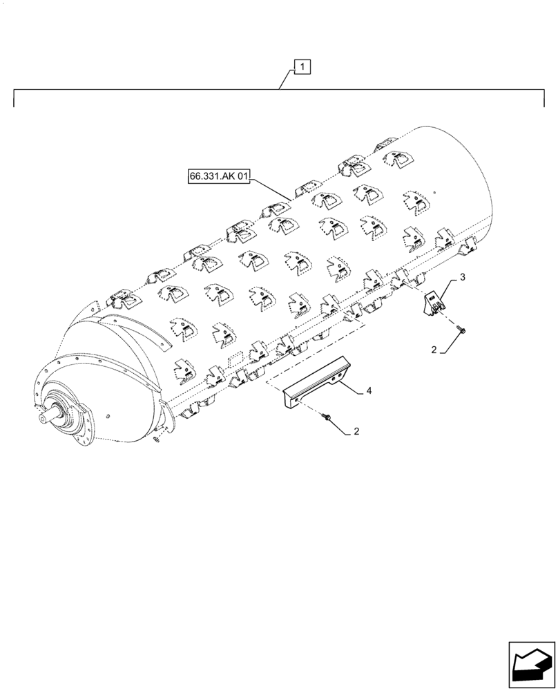 Схема запчастей Case IH AF4077 - (88.100.66[03]) - DIA KIT, RASP BAR (88) - ACCESSORIES