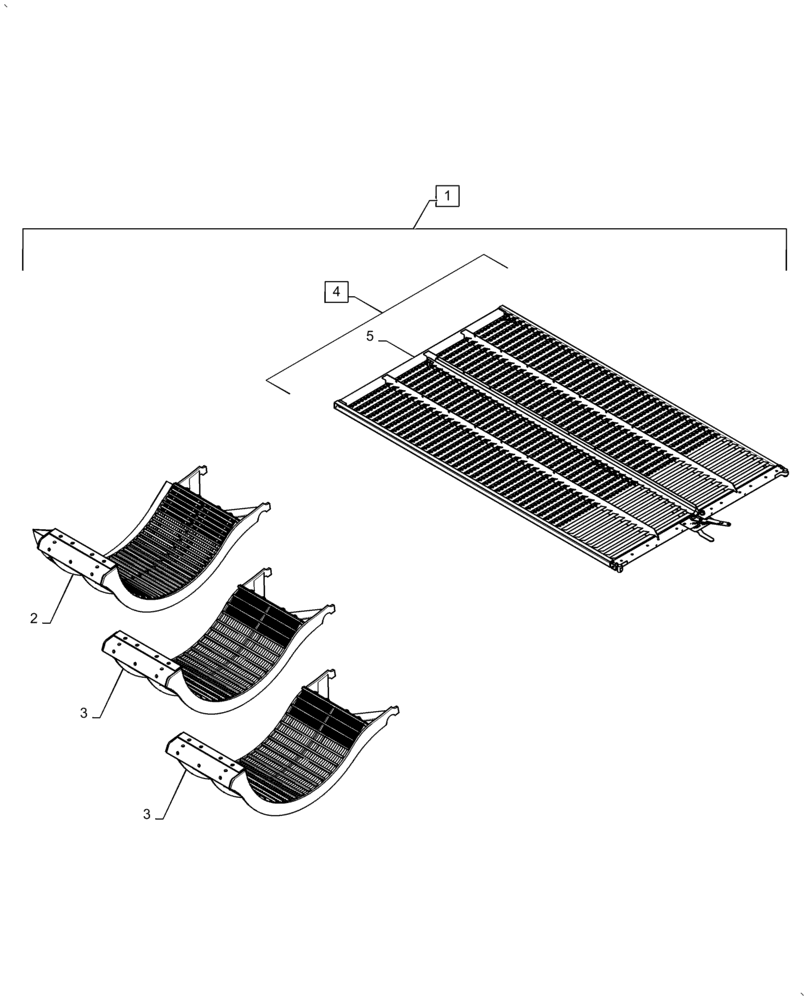 Схема запчастей Case IH AF4077 - (88.100.66[01]) - DIA KIT, CONCAVE SIEVE, CORN CONVERSION (88) - ACCESSORIES