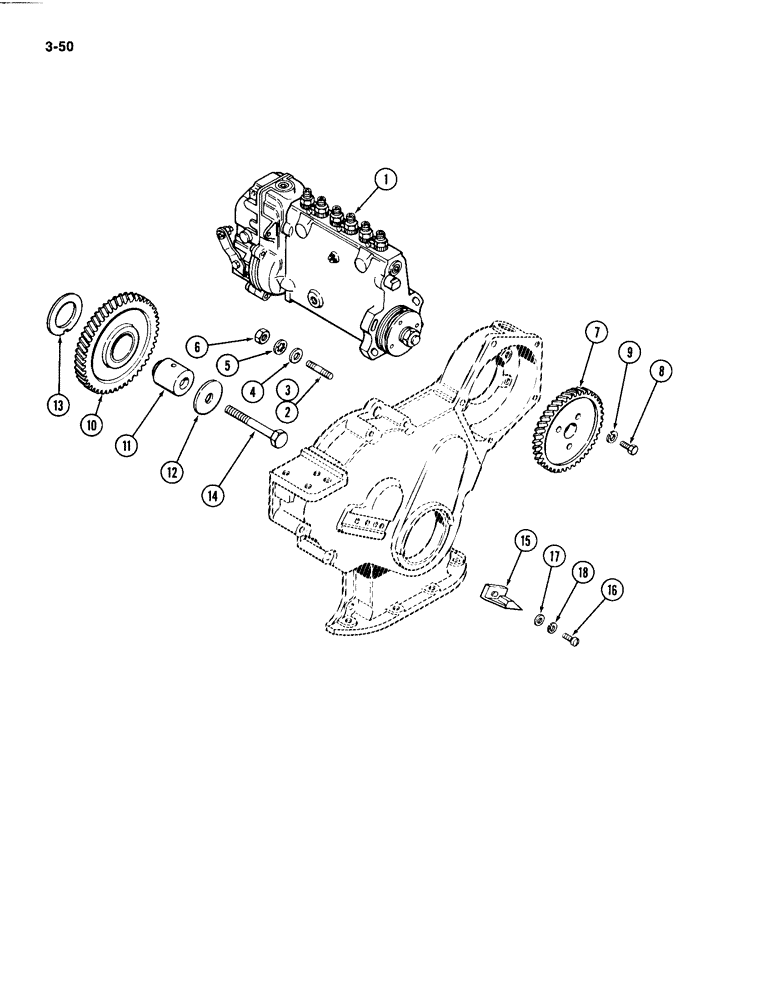 Схема запчастей Case IH 4494 - (3-050) - FUEL INJECTION PUMP DRIVE, 504BDT DIESEL ENGINE (03) - FUEL SYSTEM