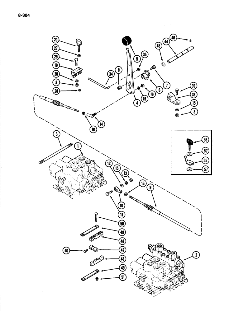 Схема запчастей Case IH 4894 - (8-304) - REMOTE HYDRAULIC ATTACHMENT, THIRD CIRCUIT (08) - HYDRAULICS