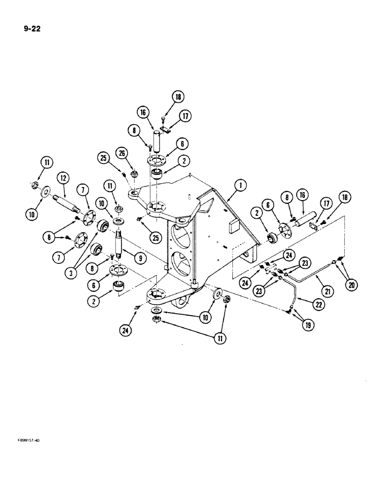 Схема запчастей Case IH 9180 - (9-22) - CENTER HINGE (09) - CHASSIS/ATTACHMENTS