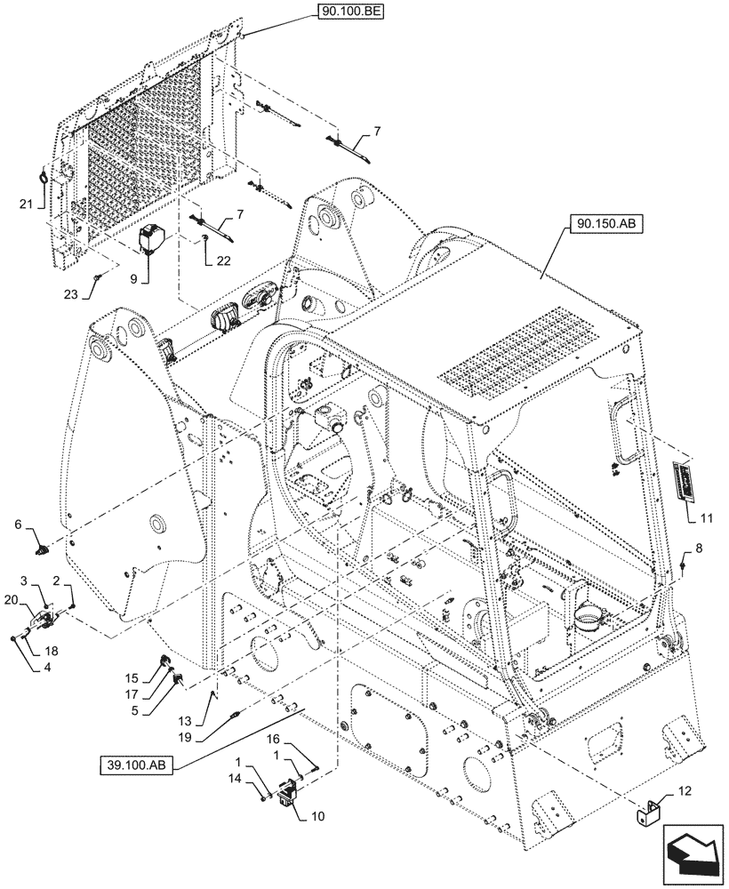 Схема запчастей Case IH SV280 - (55.408.BE) - COMMON INSTRUMENTS & ELECTRICAL (55) - ELECTRICAL SYSTEMS