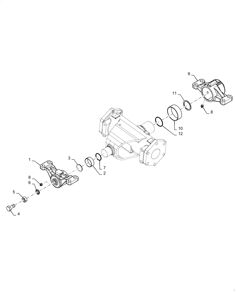 Схема запчастей Case IH FARMALL 45B CVT - (25.100.AV[01]) - FRONT AXLE, BRACKET - ASN ZDMB12180 (25) - FRONT AXLE SYSTEM