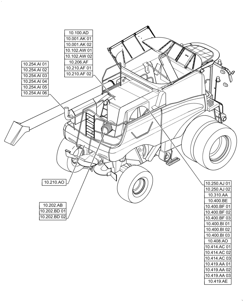 Схема запчастей Case IH 6140 - (00.000.10[01]) - PICTORIAL INDEX - ENGINE (00) - GENERAL & PICTORIAL INDEX