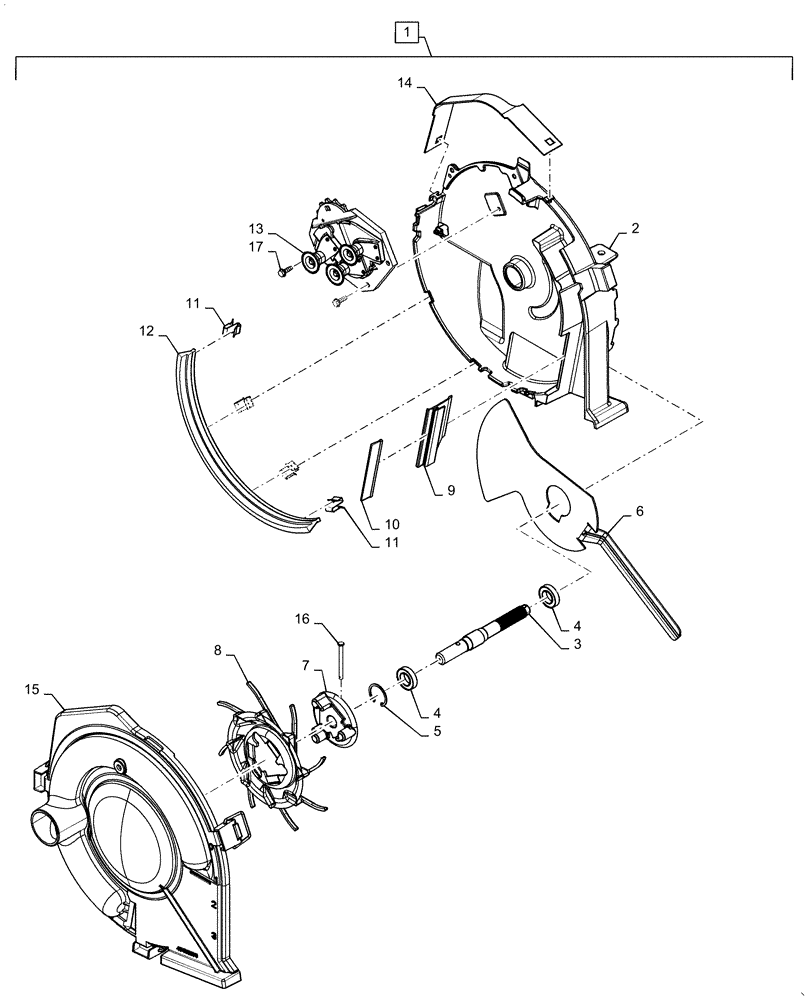 Схема запчастей Case IH 1255 - (61.901.AF[01]) - SEED METER CABLE DRIVE (61) - METERING SYSTEM