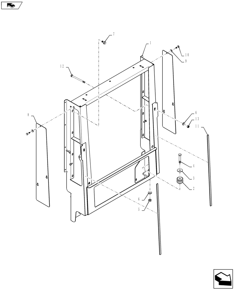 Схема запчастей Case IH TITAN 3040 - (10.400.BF[01]) - RADIATOR MOUNTING (10) - ENGINE