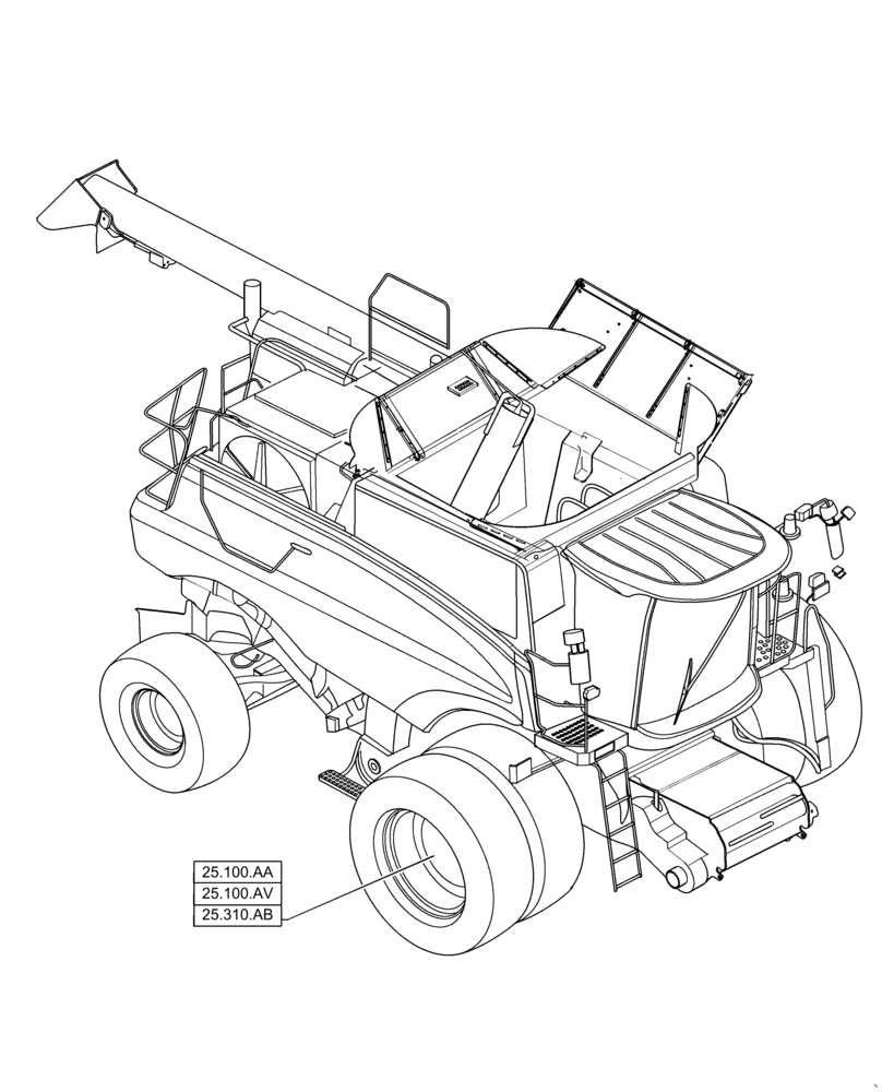 Схема запчастей Case IH 6140 - (00.000.25) - PICTORIAL INDEX - FRONT AXLE SYSTEM (00) - GENERAL & PICTORIAL INDEX