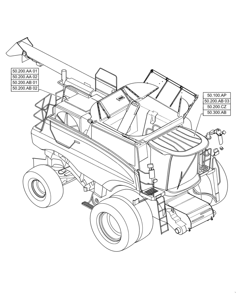 Схема запчастей Case IH 6140 - (00.000.50) - PICTORIAL INDEX - CAB CLIMATE CONTROL (00) - GENERAL & PICTORIAL INDEX