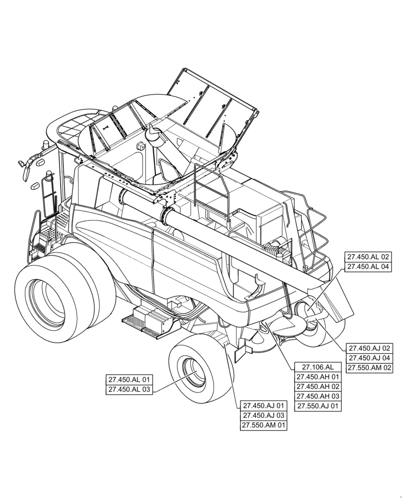 Схема запчастей Case IH 6140 - (00.000.27) - PICTORIAL INDEX - REAR AXLE SYSTEM (00) - GENERAL & PICTORIAL INDEX