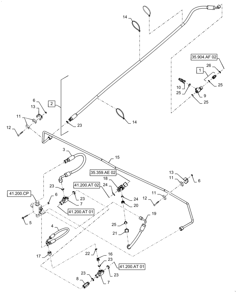 Схема запчастей Case IH 8240 - (41.200.AT[02]) - HYDRAULIC SYSTEM, STEERING (41) - STEERING