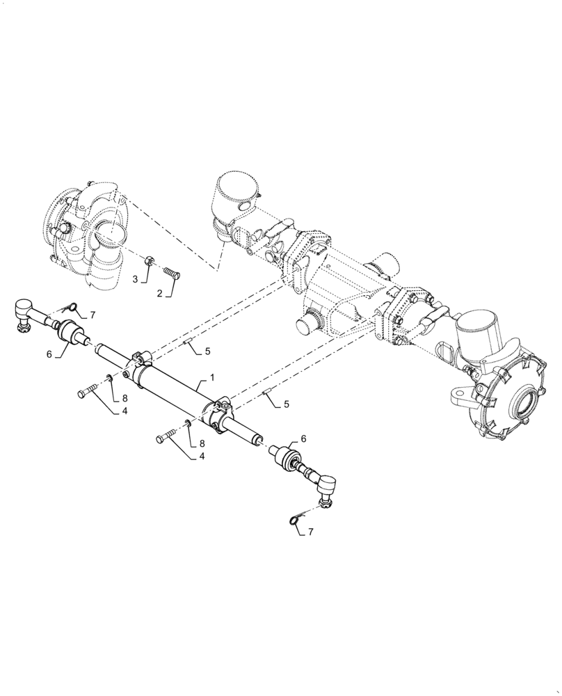 Схема запчастей Case IH FARMALL 40B CVT - (41.216.AN[01]) - POWER STEERING CYLINDER, W/FWD - ASN ZDMB12180 (41) - STEERING