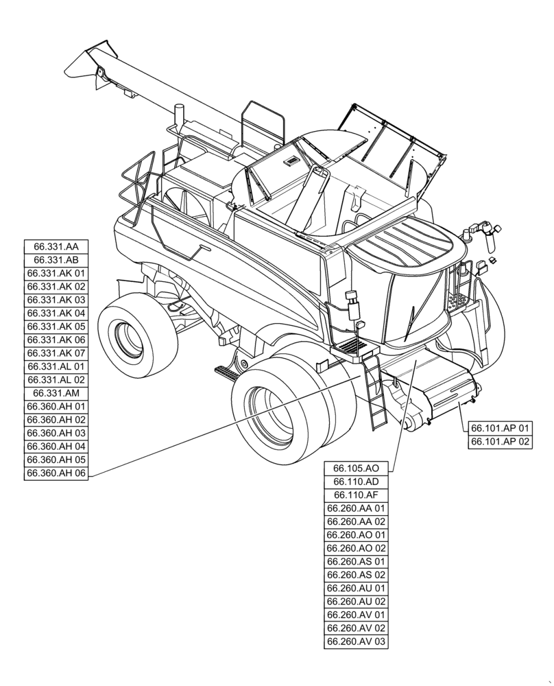 Схема запчастей Case IH 5140 - (66.000.00) - SECTION INDEX - THRESHING (66) - THRESHING