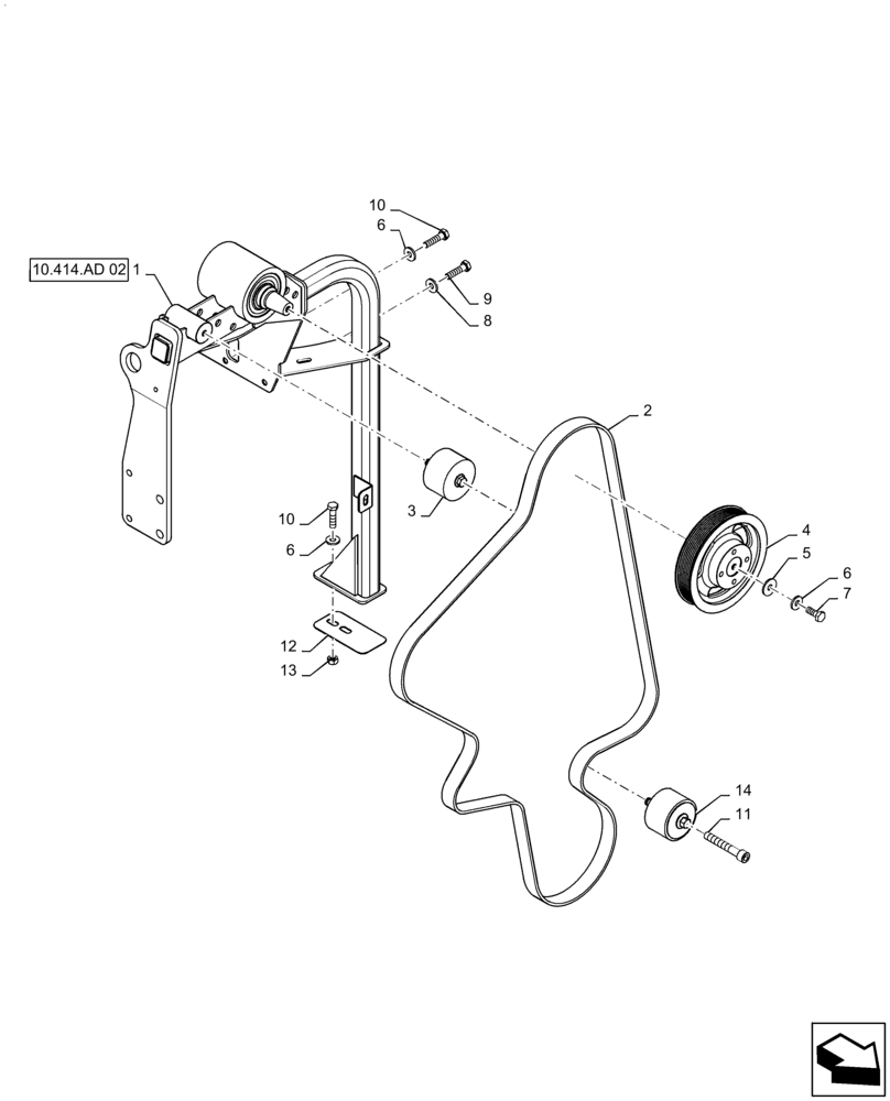 Схема запчастей Case IH TITAN 3540 - (10.414.AD[01]) - FAN DRIVE (10) - ENGINE