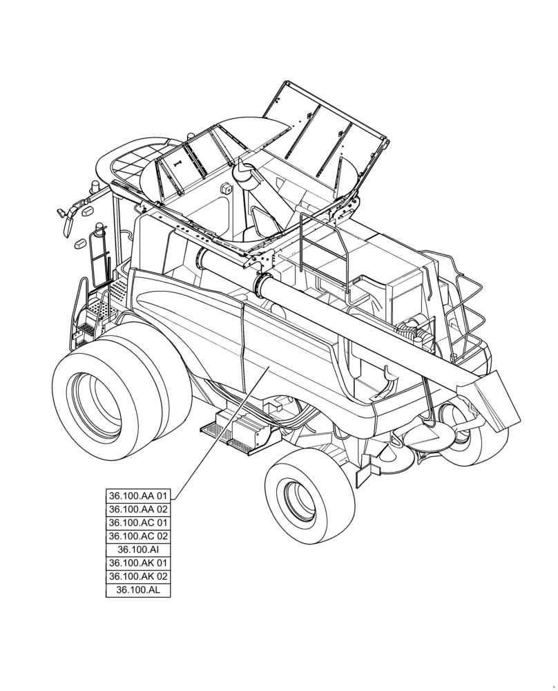 Схема запчастей Case IH 6140 - (00.000.36) - PICTORIAL INDEX - PNEUMATIC SYSTEMS (00) - GENERAL & PICTORIAL INDEX