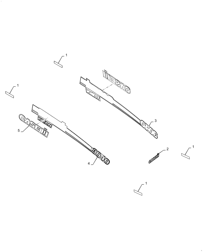 Схема запчастей Case IH TITAN 3040 - (90.108.AB[01]) - DECAL, EXTERIOR COSMETICS, 3040 (90) - PLATFORM, CAB, BODYWORK AND DECALS