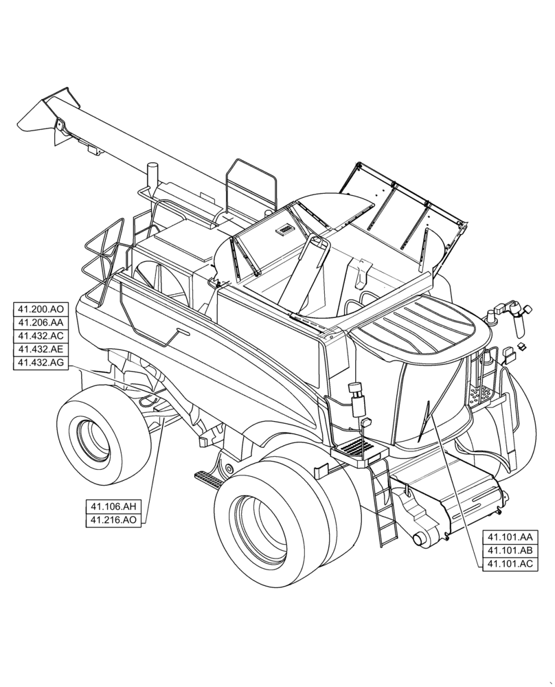 Схема запчастей Case IH 6140 - (00.000.41) - PICTORIAL INDEX - STEERING (00) - GENERAL & PICTORIAL INDEX