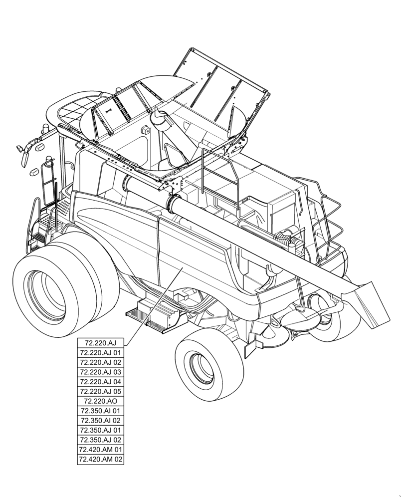 Схема запчастей Case IH 6140 - (00.000.72) - PICTORIAL INDEX - SEPARATION (00) - GENERAL & PICTORIAL INDEX