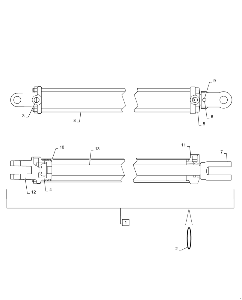 Схема запчастей Case IH 1265 - (35.100.BI[04]) - HYDRAULIC CYLINDER 3X24 NITRO (35) - HYDRAULIC SYSTEMS