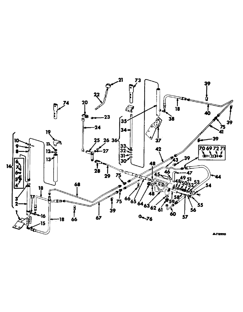 Схема запчастей Case IH 503 - (218) - HYDRAULIC REEL LIFT, NOT HYDROSTATIC GROUND DRIVE (35) - HYDRAULIC SYSTEMS