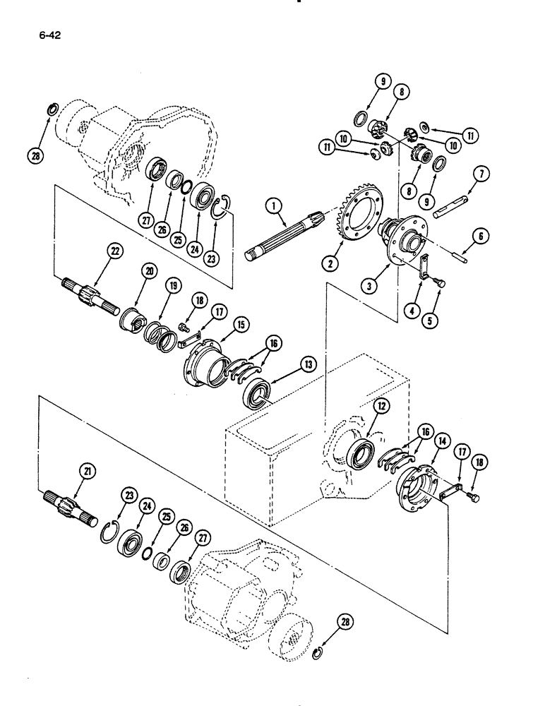 Схема запчастей Case IH 235 - (6-42) - DIFFERENTIAL, HYDROSTATIC TRANSMISSION (06) - POWER TRAIN