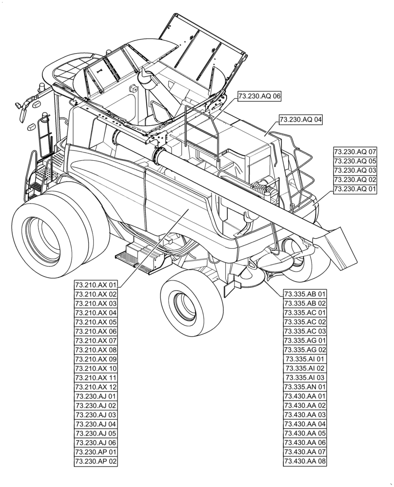 Схема запчастей Case IH 6140 - (00.000.73) - PICTORIAL INDEX - RESIDUE HANDLING (00) - GENERAL & PICTORIAL INDEX
