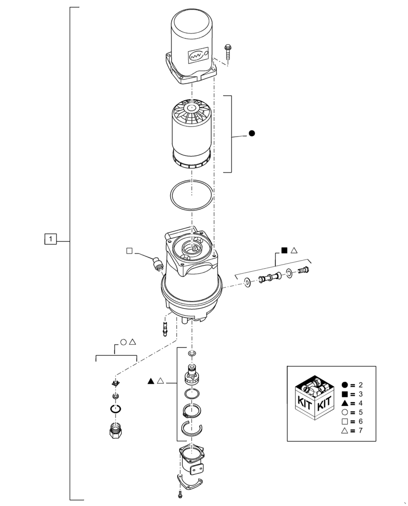 Схема запчастей Case IH TITAN 4040 - (36.100.AD[02]) - AIR DRYER SERVICE KITS (36) - PNEUMATIC SYSTEM