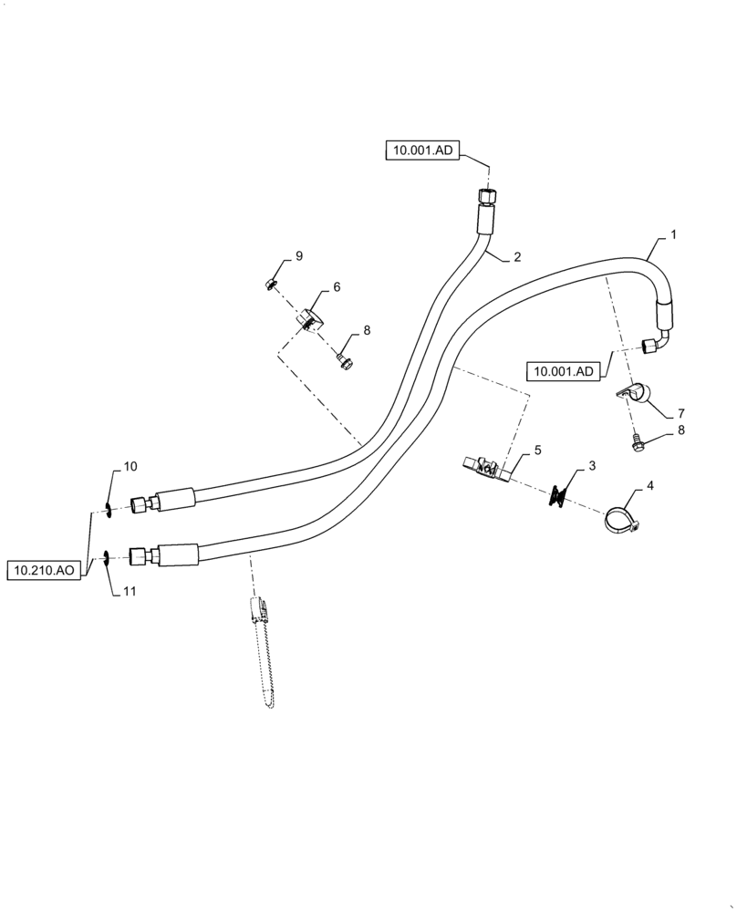 Схема запчастей Case IH 7140 - (10.210.AF[02]) - FUEL LINE, ENGINE (10) - ENGINE