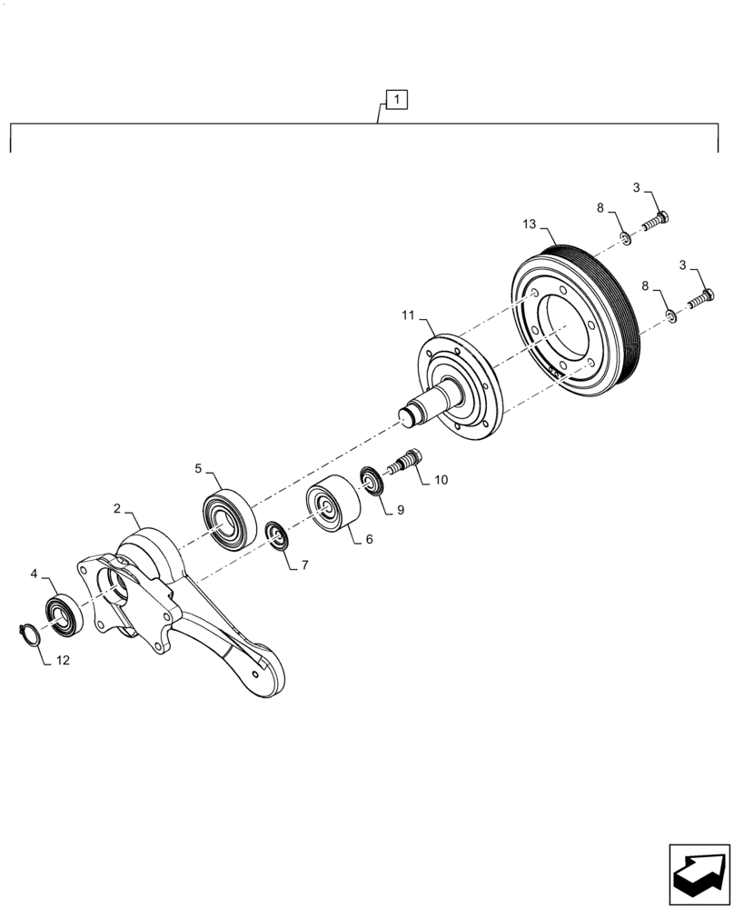 Схема запчастей Case IH MAGNUM 250 - (10.414.AC[03]) - SUPPORT, BEARING, FAN (10) - ENGINE