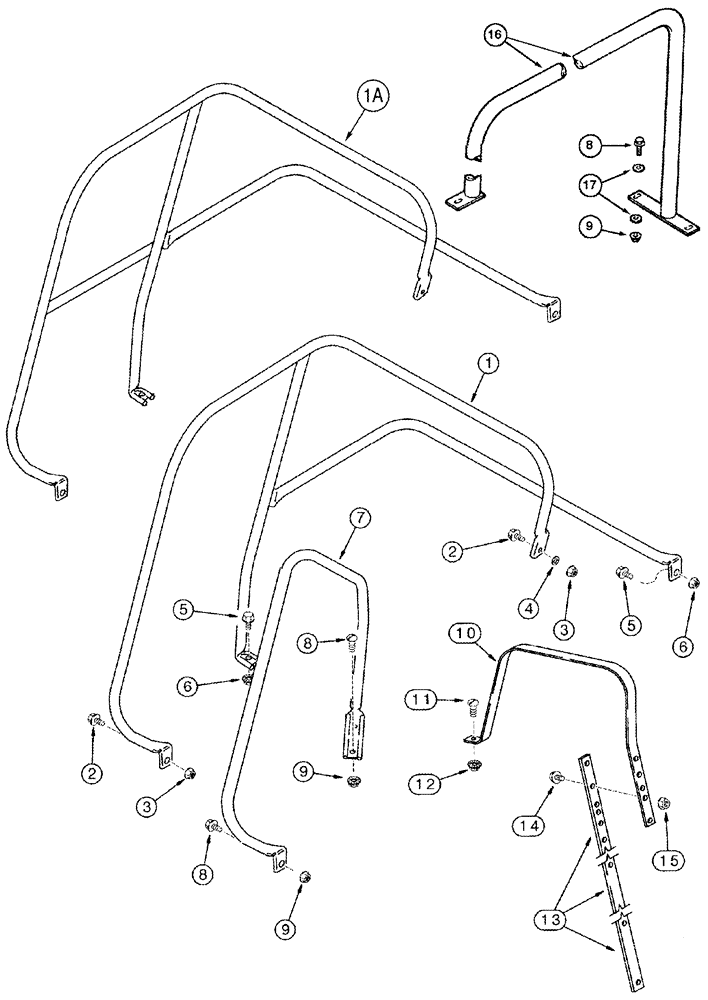 Схема запчастей Case IH 2344 - (09H-10) - HAND RAILS - DECK, SERVICE (12) - CHASSIS