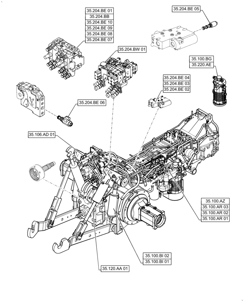 Схема запчастей Case IH PUMA2104 - (35.000.00[01]) - SECTION INDEX - HYDRAULIC SYSTEMS (35) - HYDRAULIC SYSTEMS