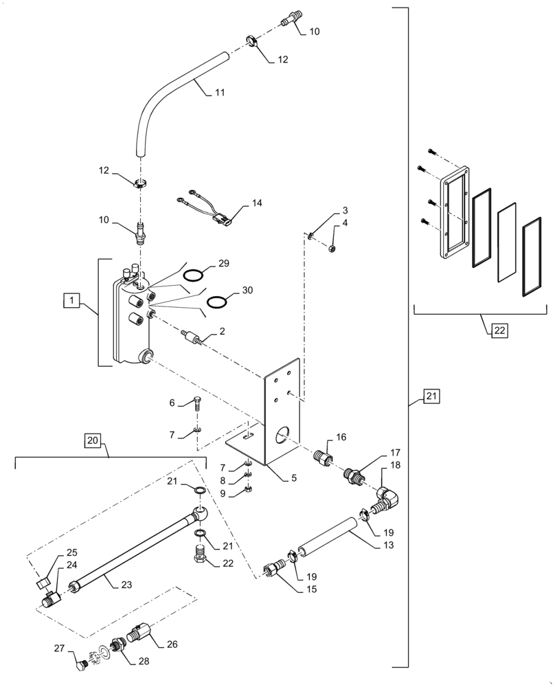 Схема запчастей Case IH P70 - (04-03) - OIL, LEVEL SHUTDOWN (04) - ELECTRICAL SYSTEMS