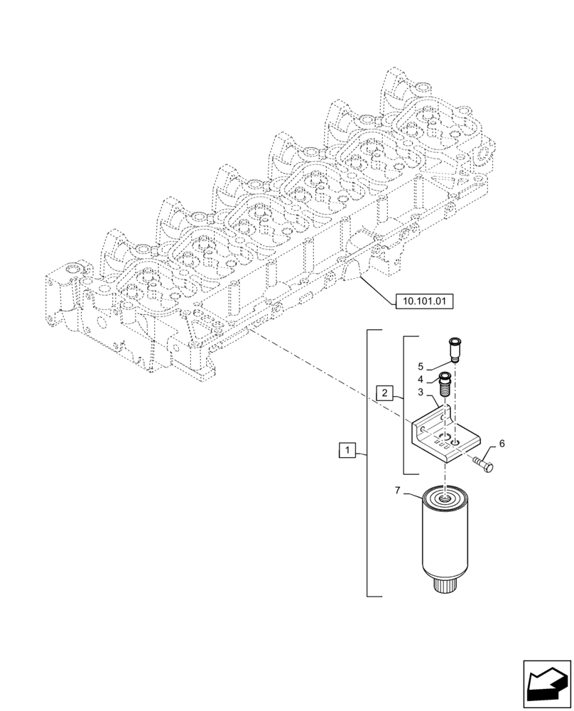 Схема запчастей Case IH P140 - (10.206.01) - FUEL FILTER (10) - ENGINE