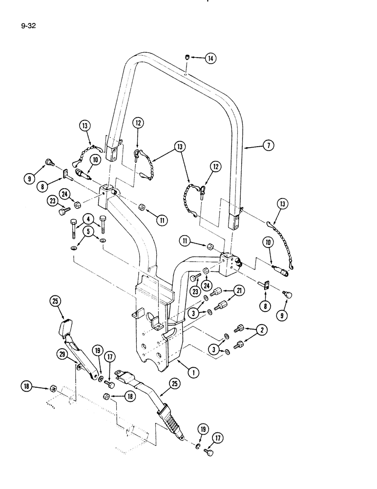 Схема запчастей Case IH 275 - (9-32) - ROPS FRAME (09) - CHASSIS/ATTACHMENTS