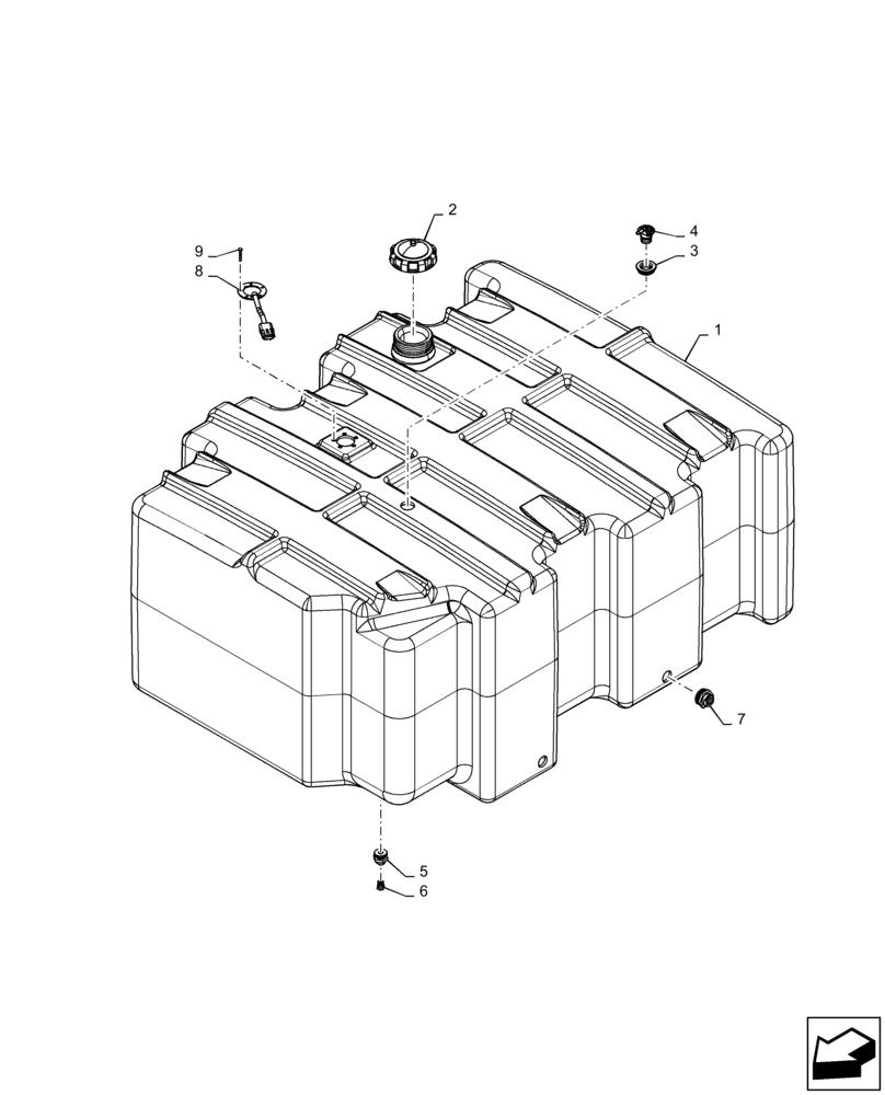 Схема запчастей Case IH TITAN 4540 - (10.216.AI [02]) - FUEL TANK, ASSY (10) - ENGINE